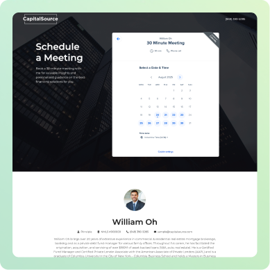 CapitalSource Scheduling Page