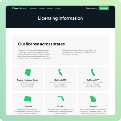 ReadyLend Licensing Page